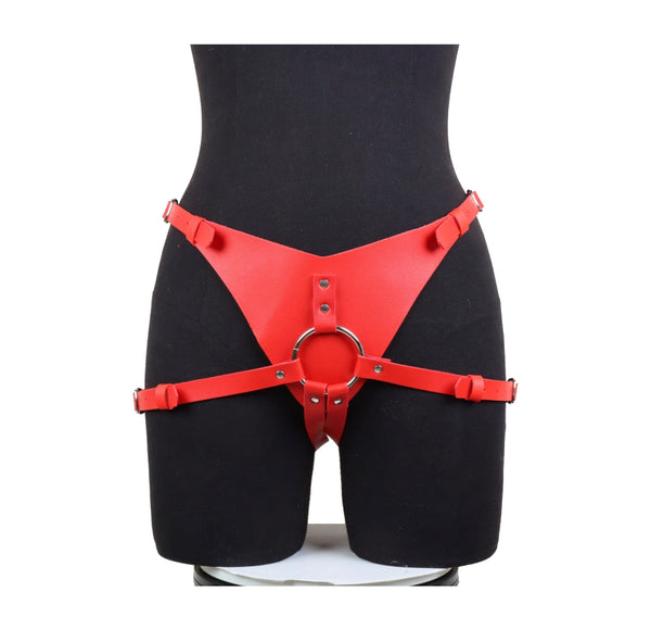 Flame Rock Leather Strap-on Harness